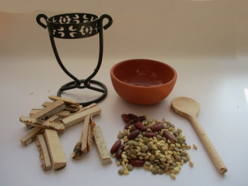 Hohe Kochstelle mit Naturschale - Einzelstück